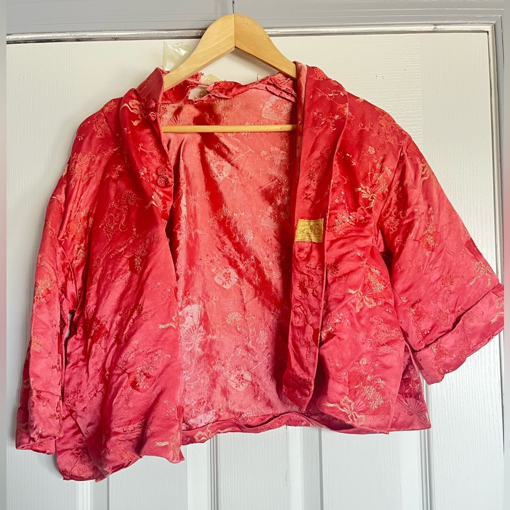 50’s-60’s Hand-Made Japanese Silk Brocade Jacket Nippon Nobility Tokyo  Upcycle